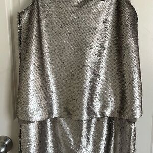 Banana Republic Silver Sequin Mini Dress